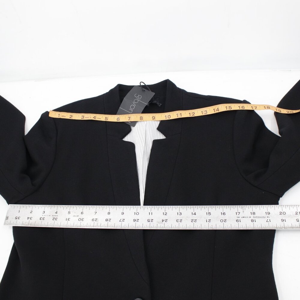 NWT Gibson Blazer Women's large Notch Collar One Button Black Cotton Blend work - Picture 8 of 12